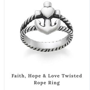 James Avery faith hope and love twisted rope ring